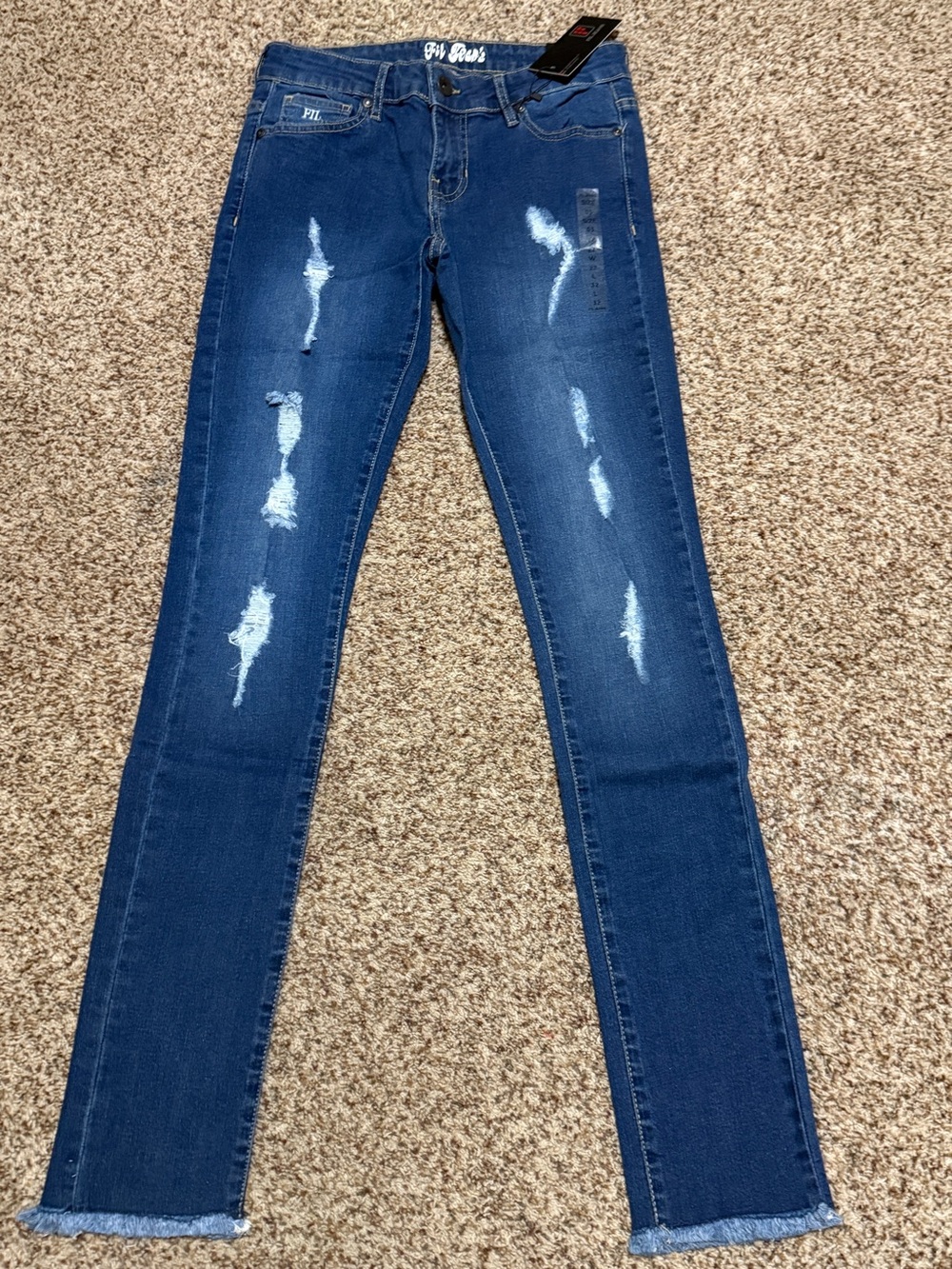 Fil Destroyed Dark Blue Skinny Jeans Size 5
